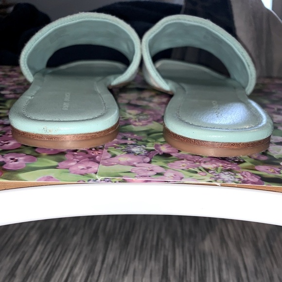 Tory Burch Designer Women's Logo Jacquard leather Slide Sandals 8.5 - Picture 5 of 9